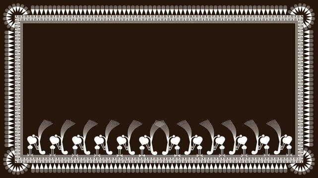 Warli art features in a traditional tribal frame The sounds of the tarpa Warli music art