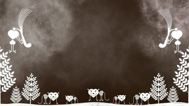 Warli art features animals in a traditional tribal frame, The sounds of the tarpa Warli music