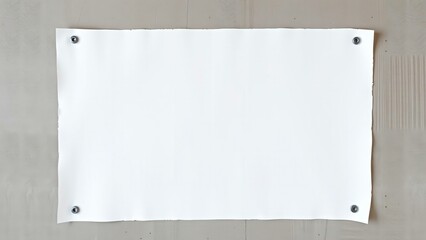 Blank White Paper Poster Mockup on Concrete Wall for Creative Design Projects