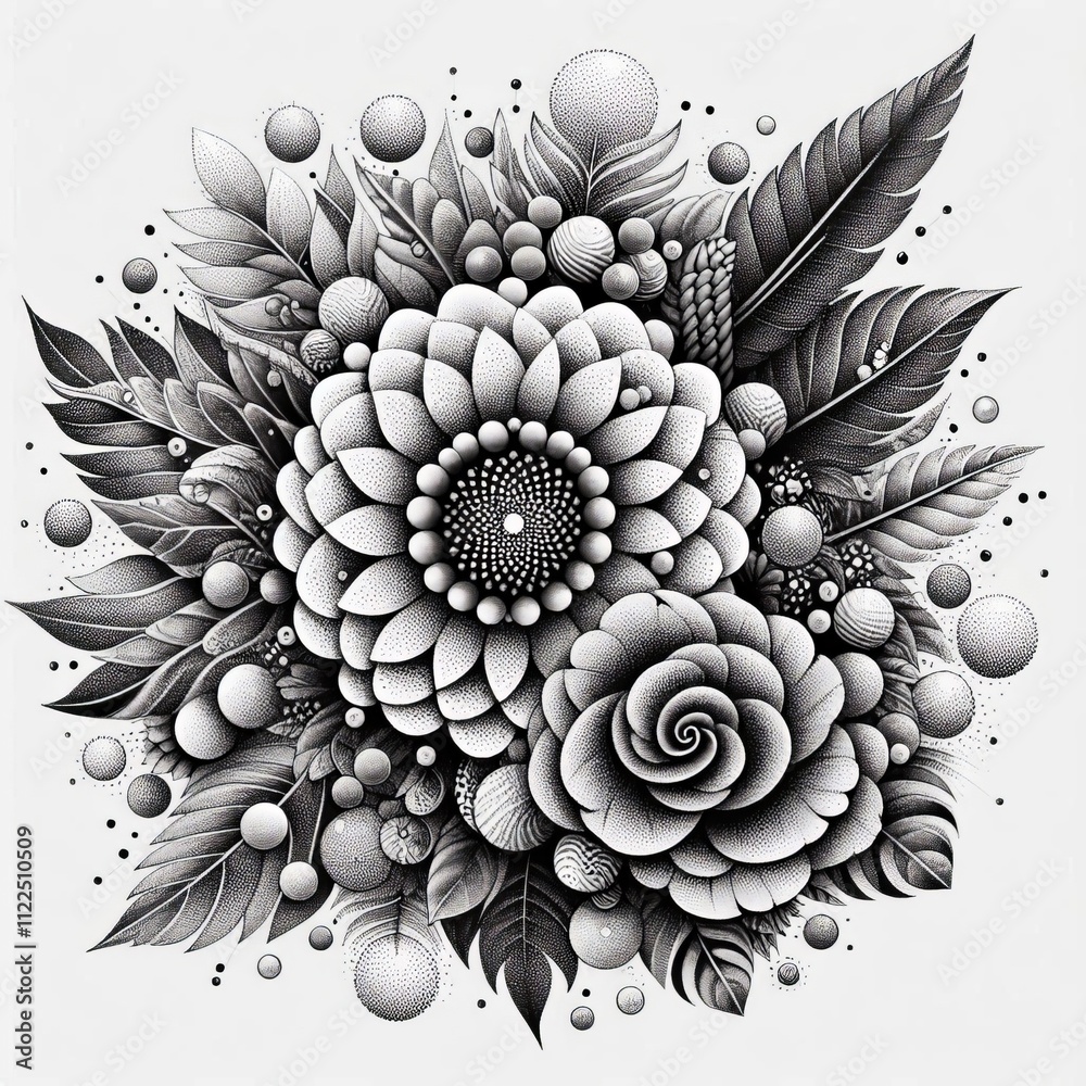 Poster stippling using dots to create shading and texture