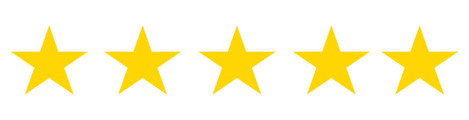 five star rating vector icon set, customer product review icon set, voting symbols, ranking icon set, rating symbol yellow outline, vector illustration on transparent background