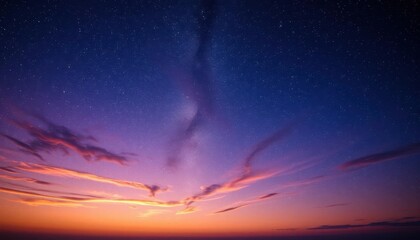 Obraz premium a beautiful sunset with the milky in the sky