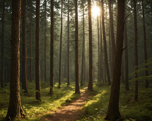 Fototapeta premium serene forest path