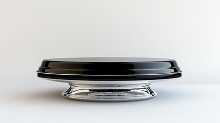 Elegant Black and Chrome Pedestal Display - Minimalist Product Showcase