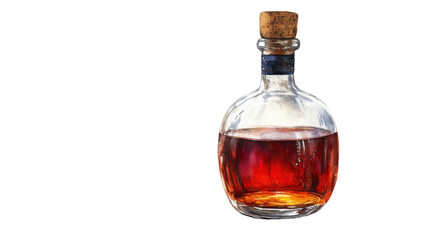 bottle of brandy isolated on white background