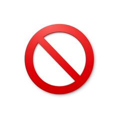 Prohibited Sign on White Background, generative ai