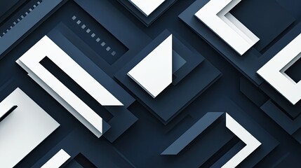 Abstract geometric navy and white shapes background Modern design concept