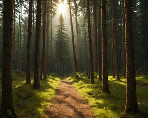 Obraz premium serene forest path