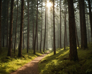 Obraz premium tranquil_forest_path