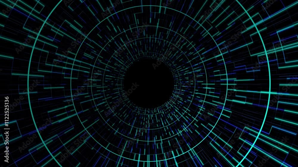 Wall mural futuristic round hud hologram dashboard interface target circle digital technology background. showc