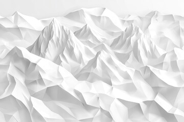 Obraz premium 3D ice mountain. White low poly terrain.