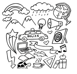 Fototapeta premium Collection of hand drawn cute doodles doodle vector image