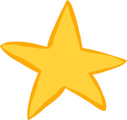 Simple and cheerful yellow star illustration with clean edges.