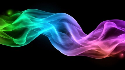 Fototapeta premium Abstract Rainbow Smoke Wave Digital Art Glowing Energy Fluid Design Background