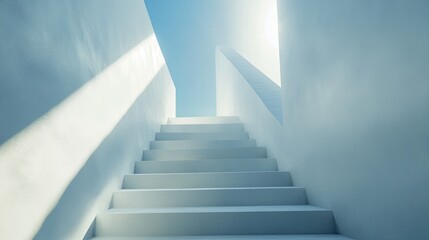 Obraz premium White Staircase Leading Upwards to Light