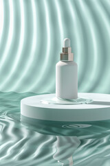  3d hydrating moisturizer banner ad featuring a cosmetic droplet bottle