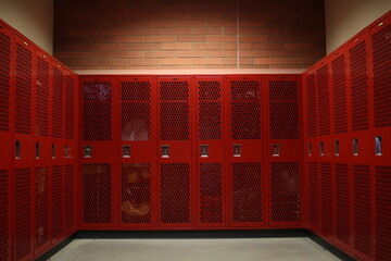 Red lockers in the fire house