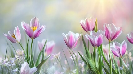 Obraz premium abstract nature spring background, spring flower banner