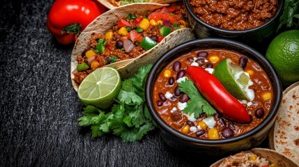 Delicious Mexican Food  Tacos  Burritos  Chili    More