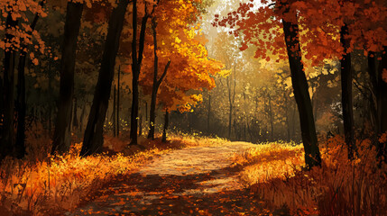 Obraz premium An autumn forest.