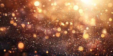 Obraz premium Sparkling Golden Confetti Celebration Background Festive Glittering Holiday