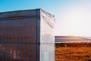 Solar panel boxes prepared for installation in power generation areas