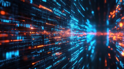 Fototapeta premium Abstract technology background of high speed global data transfer, ultra fast broadband and connection, digital cyber tech motion