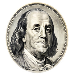 one hundred dollars on white background 