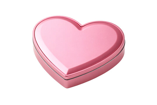 recommend clip art: A softer matte pink heart-shaped box with a sleek silver outline, radiating charm and minimalistic elegance, perfect for a gift or keepsake, isolated on a transparent background