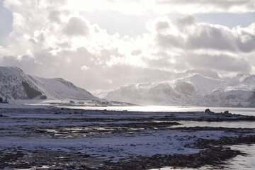 Beautfiul landscape during winter season at Norway. 