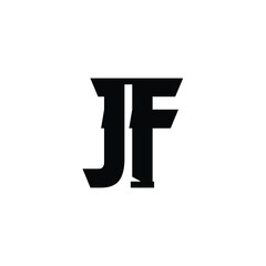 JF monogram logo design letter text name symbol monochrome logotype alphabet character simple logo