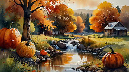 watercolor Thanksgiving background
