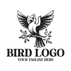 Obraz premium Dynamic Bird Logo Design and Illustration - Perfect for Nature, Wildlife, and Travel Branding | Bird Logo | Animal Logo Illustration | Bird | Logo | Logo Design