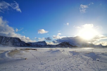 Beautiful beach during winter season.