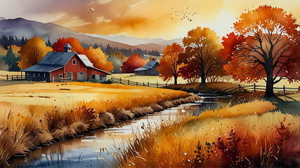 watercolor Thanksgiving background