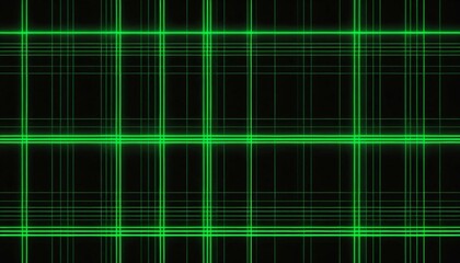 Obraz premium Abstract digital art with green neon lines forming a grid pattern over a black background