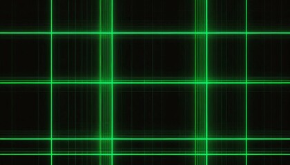 Obraz premium Abstract digital art with green neon lines forming a grid pattern over a black background