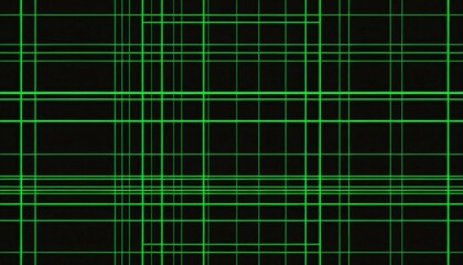 Abstract digital art with green neon lines forming a grid pattern over a black background