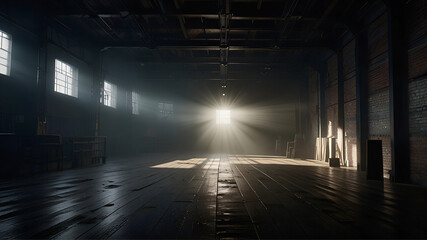 Dark Atmosphere With Fog And Spotlight Illumination Background