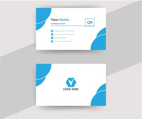 Creative Business Card Layout with Blue Accents.