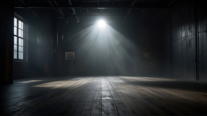 Dark Atmosphere With Fog And Spotlight Illumination Background