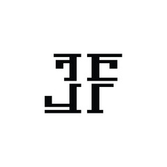 Fototapeta premium JF monogram logo design letter text name symbol monochrome logotype alphabet character simple logo
