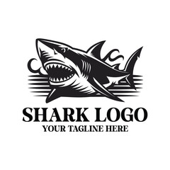 Naklejka premium Dynamic Shark Logo - Perfect for Business, Sports, and Adventure Branding | Shark Logo | Shark Logo Illustration | Shark | Logo | Logo Design