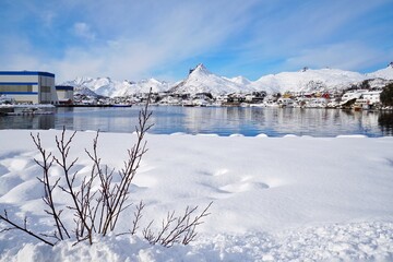 Snow mountain during winter season at Norway. 