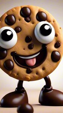 vertical 9:16 3d cookie cartoon character mascot digital art