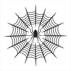 Fototapeta premium spyder net silhouette vector on white background without spider