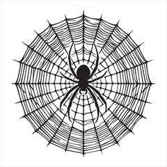 Obraz premium spyder net silhouette vector on white background without spider