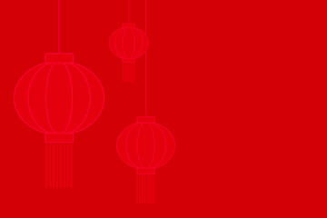 graphic background chinese lamp or  red color for vector illustration of lantern or lamp for chinese new year, moon festival, lunar new year. abstract background vector illustration with copy space. d