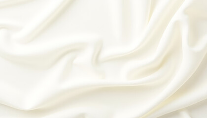 Obraz premium Soft white satin fabric texture with flowing drapes in minimalist style for elegant designs