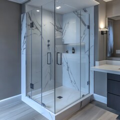 The bathroom glass corners are smooth.